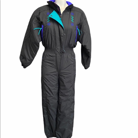 Edelweiss Black Vintage Snowsuit Juniors L 12-14
